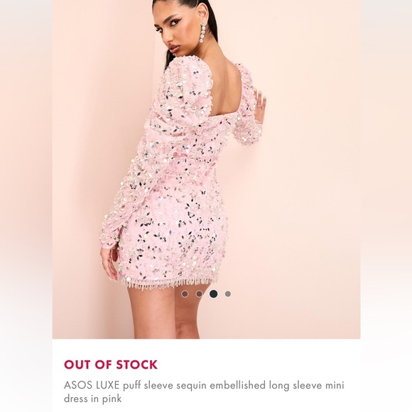 ASOS LUXE Pink Sequin Embellished Mini Dress - Picture 3 of 8